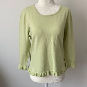 Dress Barn Ruffle Green Sweater